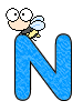 Gify, niebieskie z pszczk